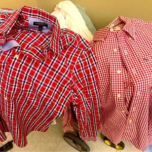 Men’s Sm Checkered Preppy Button Up Shirts 1.Abercrombie 2.Banana Republic each